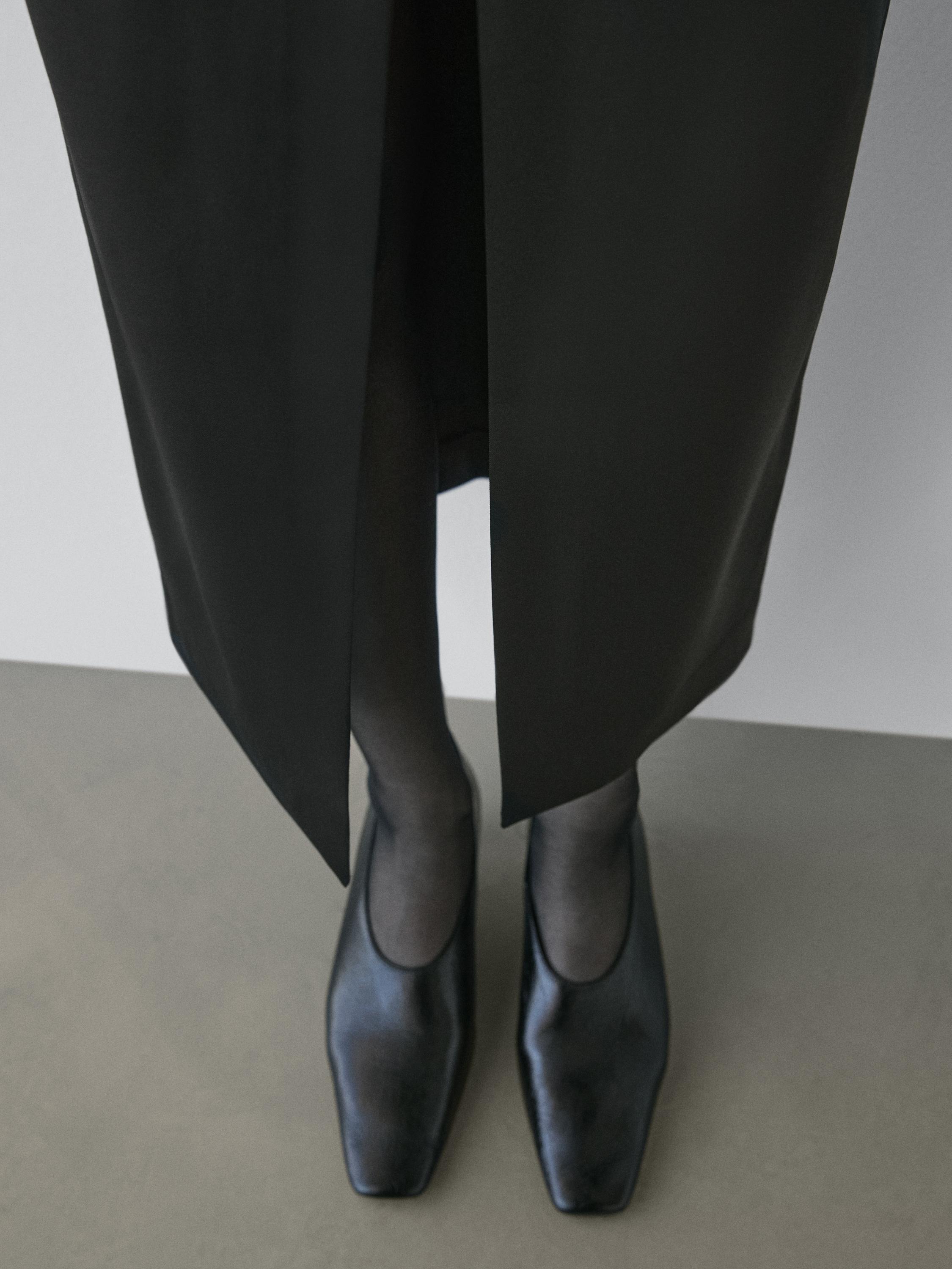 Straight midi skirt with gathered sash - STUDIO